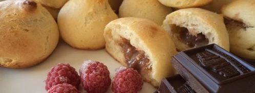 профитроли с шоколадно-ореховым кремом. Шаг 9