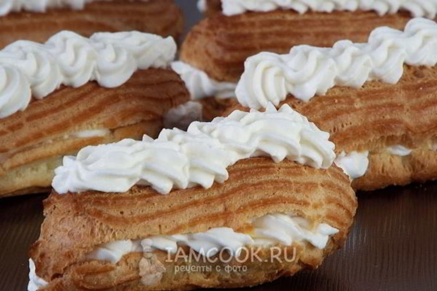 Рецепт эклеров со сливками