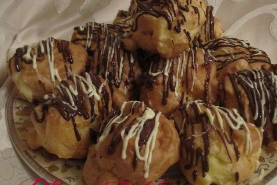 Рецепт заварного пирожного с заварным кремом на белом шоколаде