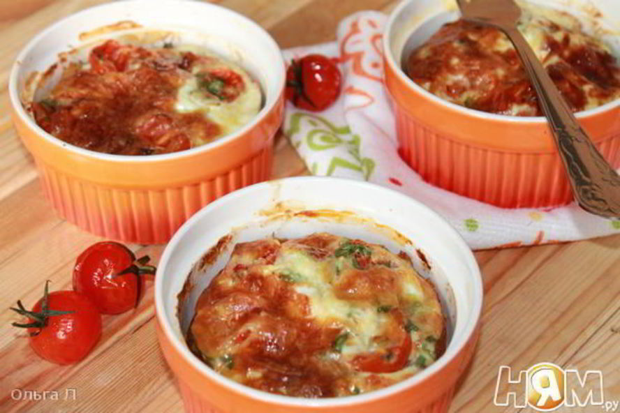 Рецепт рисовой запеканки с тунцом и помидорами черри