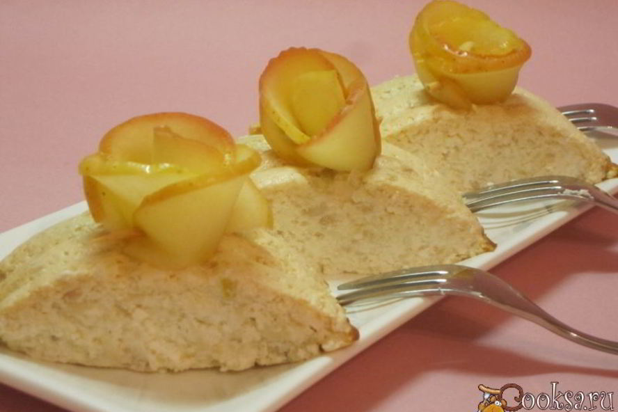 Рецепт творожной запеканки с яблоками и геркулесом