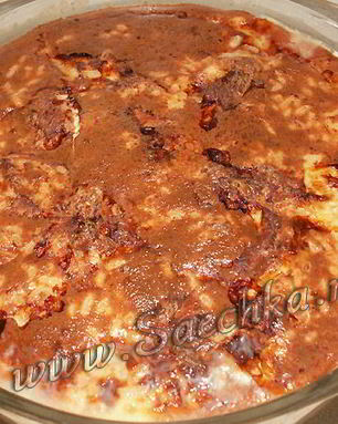 Запеканка из индейки с рисом