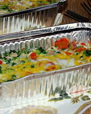 Запеканка из риса и овощей с нежной копчено-вареной грудинкой