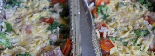 запеканка из риса и овощей с нежной копчено-вареной грудинкой. Шаг 7