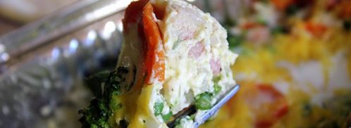 запеканка из риса и овощей с нежной копчено-вареной грудинкой. Шаг 9