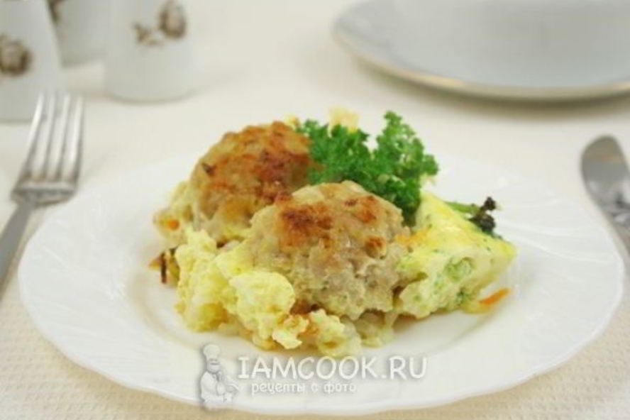 Рецепт запеканки с мясными колобками