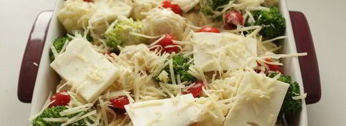 запеканка с тефтелями, брокколи и цветной капустой. Шаг 6