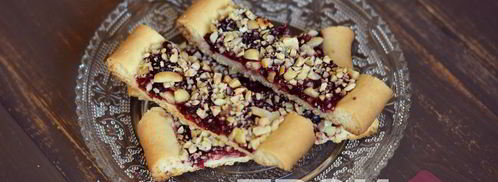 песочные полоски с джемом и орехами. Шаг 10