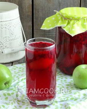 Компот из брусники с яблоками на зиму