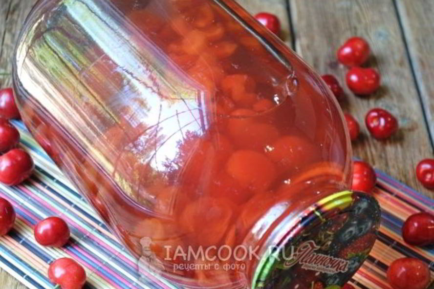 Рецепт компота из черешни без косточек на зиму