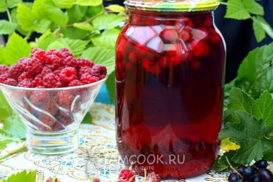 Рецепт компота из малины и смородины