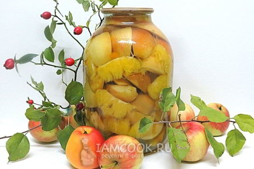 Рецепт компота из яблок и апельсинов на зиму
