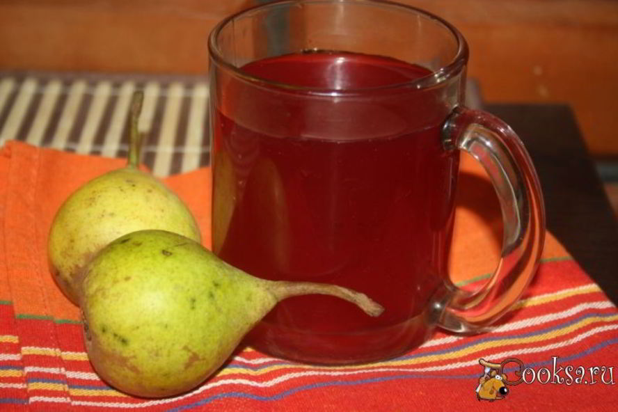 Рецепт яблочно-грушевого компот с ежевикой