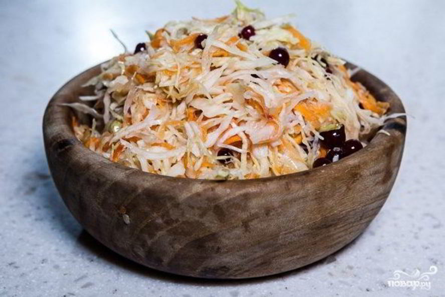 Рецепт квашеной капусты с клюквой