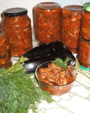 Лечо из баклажанов и томатов