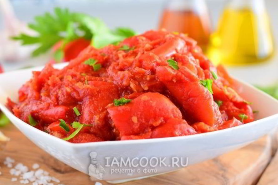 Рецепт лечо из помидоров и перца с чесноком