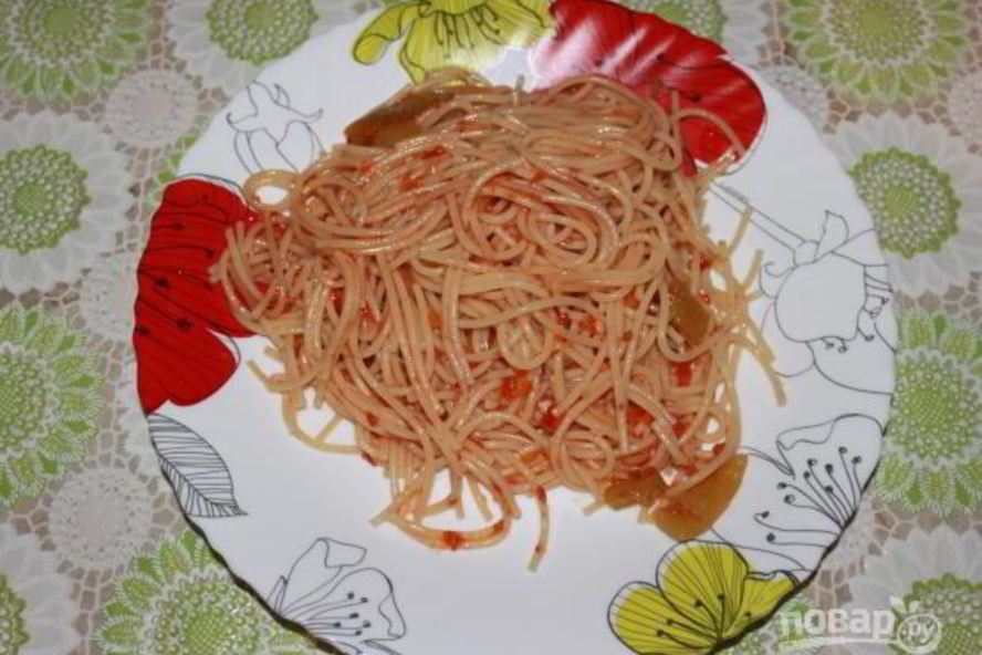 Рецепт макарон с лечо