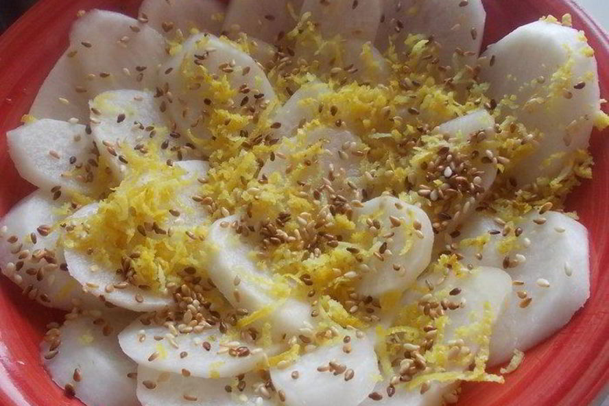 Рецепт дайкона маринованного в лимонной цедре