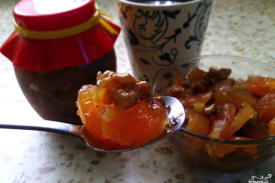 Рецепт айвового варенья с грецкими орехами