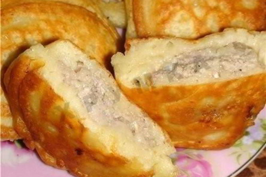 Рецепт быстрых ленивых беляшей на кефире с фаршем