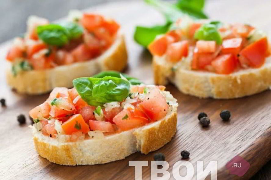Рецепт брускетты с базиликом