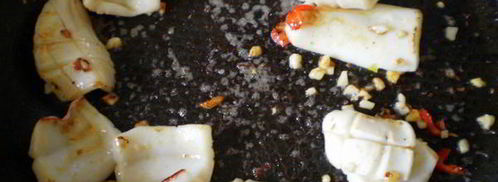 брускетта с кальмарами и чили. Шаг 5