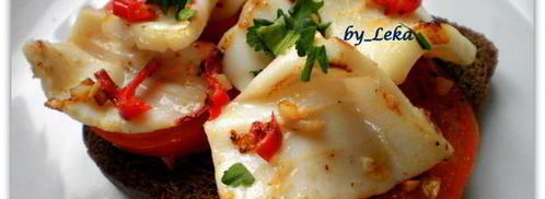 брускетта с кальмарами и чили. Шаг 8