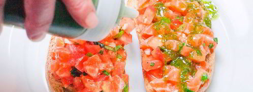 брускетта с лососем и томатами. Шаг 9