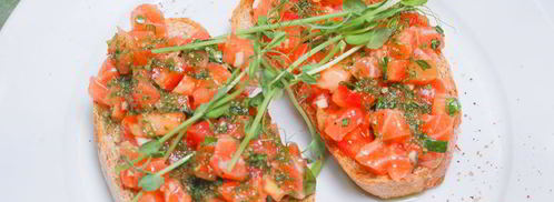 брускетта с лососем и томатами. Шаг 11