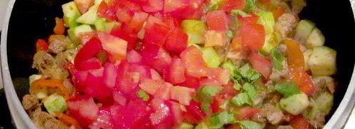 брускетта с мясом и овощами. Шаг 5