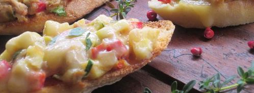 брускетта с овощами и тунцом. Шаг 5