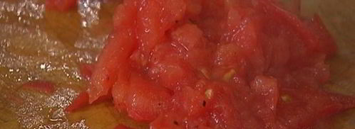 брускетта с помидорами, беконом и яйцом пашот. Шаг 8