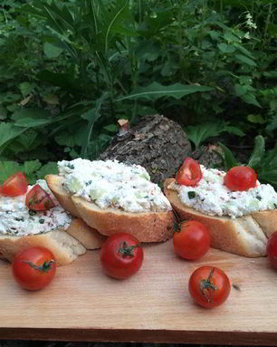 Брускетта с рикоттой и паприкой