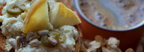 брускетта с запеченным корнем сельдерея и оливками. Шаг 7