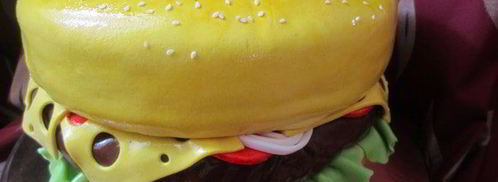 бисквитный торт гамбургер. Шаг 49