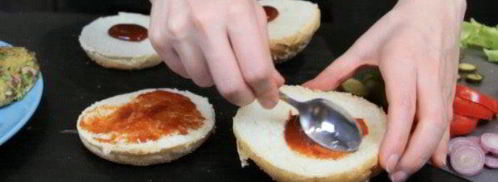 вегетарианский бургер с котлетой из маша. Шаг 7