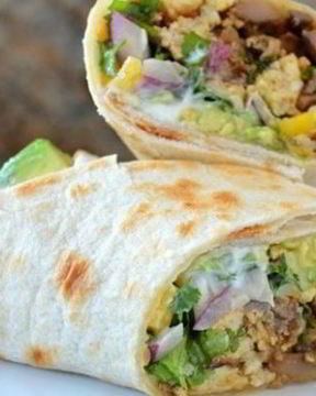 Буррито с беконом, грибами и картофелем