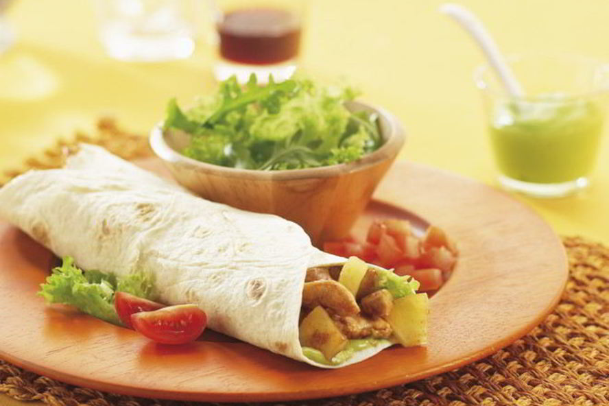 Рецепт мексиканской буррито с овощами, грибами и курицей