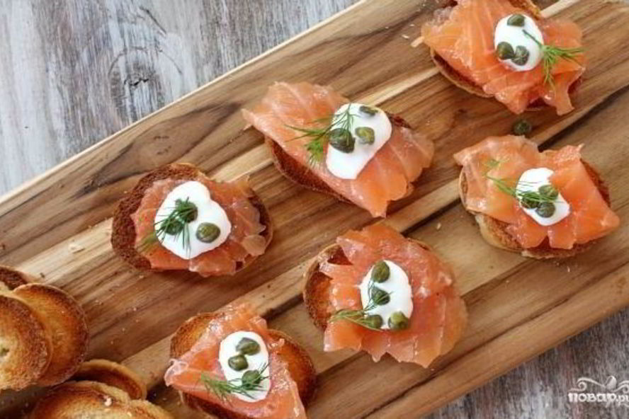 Рецепт бутербродов с форелью