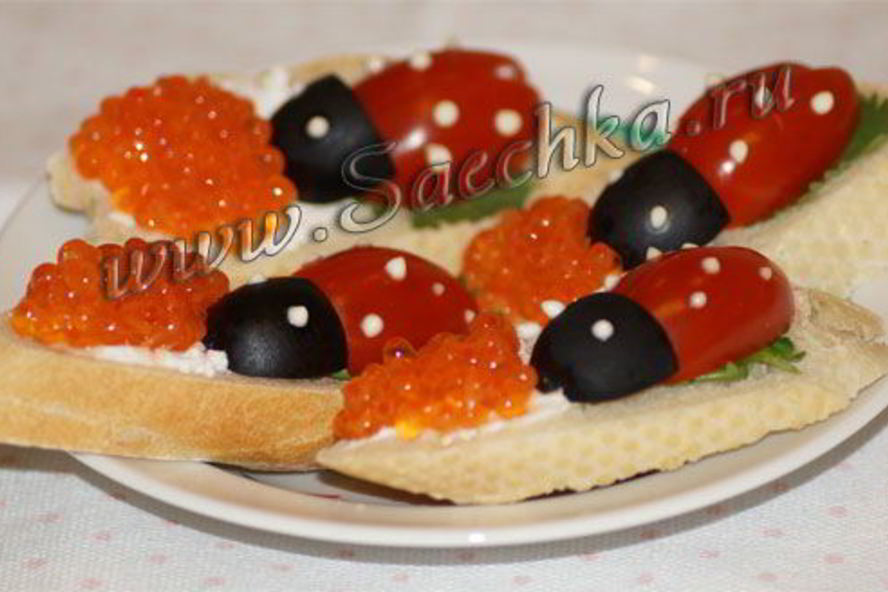 Рецепт бутербродов с икрой