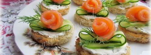 бутерброды с огурцом и форелью. Шаг 10