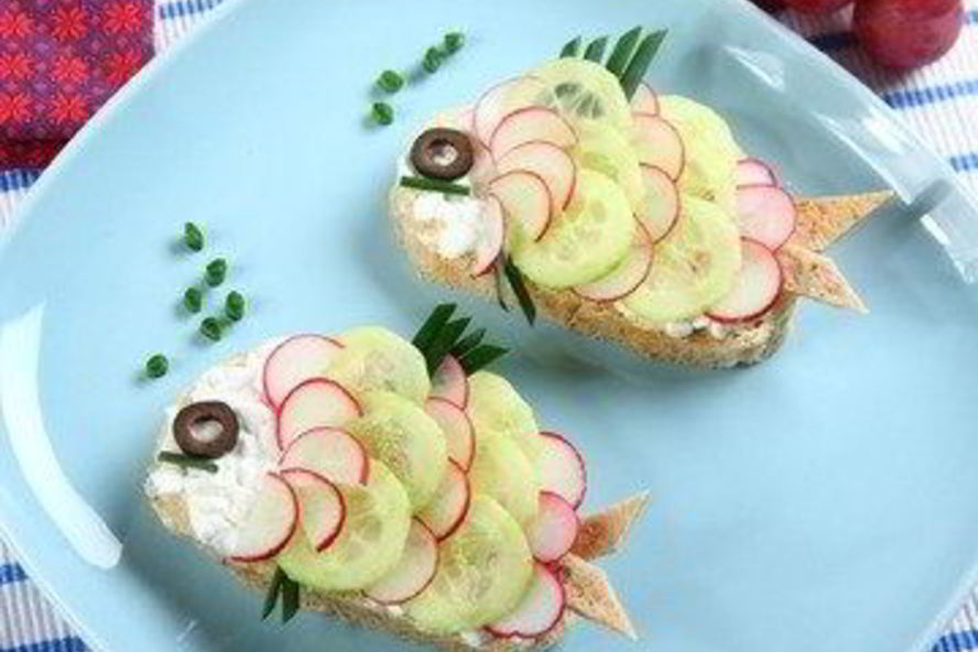 Рецепт детского бутерброда рыбки