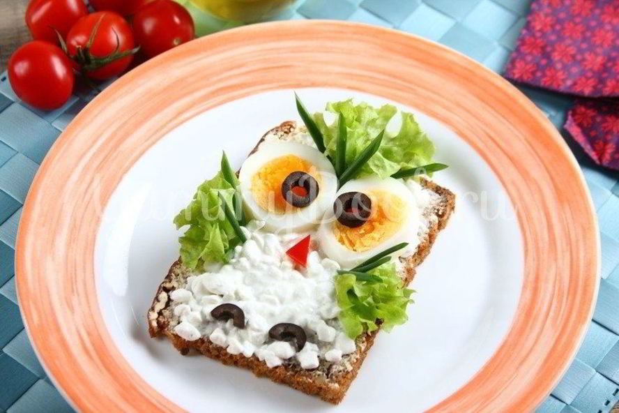 Рецепт детского бутерброда сова