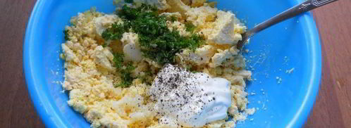 намазка для бутербродов из вареных желтков и плавленого сыра. Шаг 4