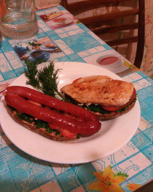 Студенческий бутерброд с куриной грудкой