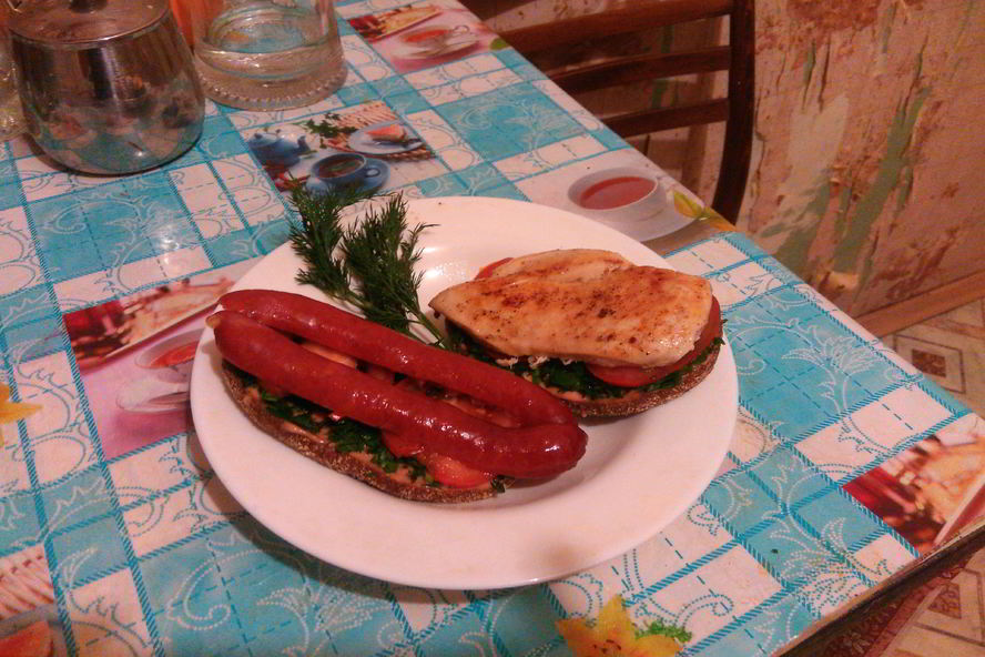 Рецепт студенческого бутерброда с куриной грудкой