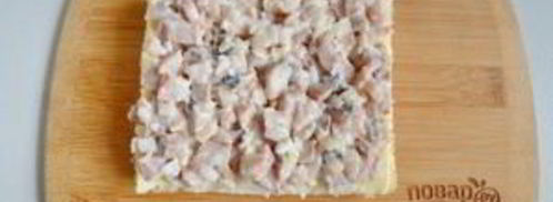 закусочный бутербродный торт с рыбой. Шаг 3