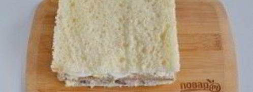 закусочный бутербродный торт с рыбой. Шаг 5