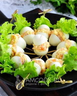 Фаршированные перепелиные яйца