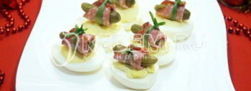 фаршированные яйца зимняя закуска. Шаг 9